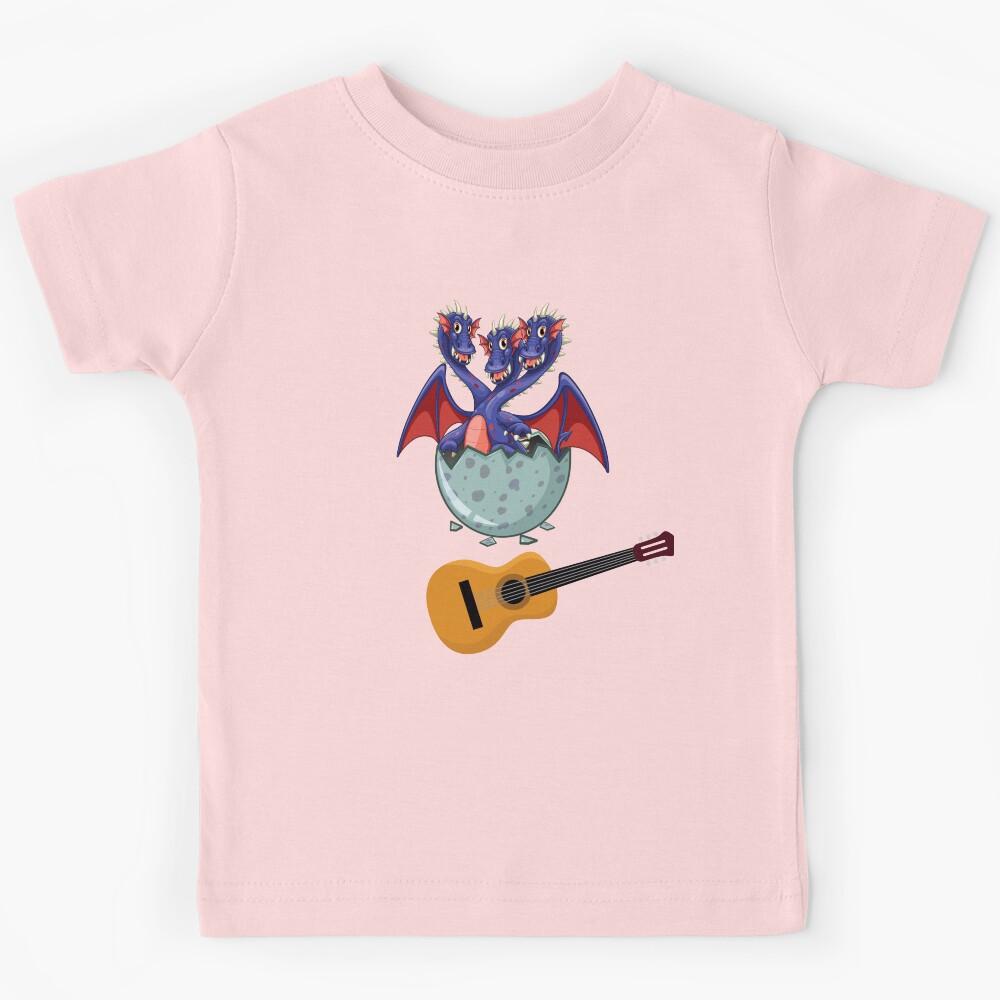 Dinosaur Playing Guitar ,Funny Good Dinosaur Guitar Lovers Cute Little Dinosaurs Design Kids T-Shirt 150