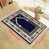 Twin Minaret Mosque Floral Islamic Prayer Mat, Foldable Portable Muslim Prayer Rug, Religious Worship Mat for Home Decor