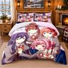 Doki Doki Literature Club Pattern Bedding 3Pcs Set Bed Sheet And Pillowcases For Indoor Bedroom