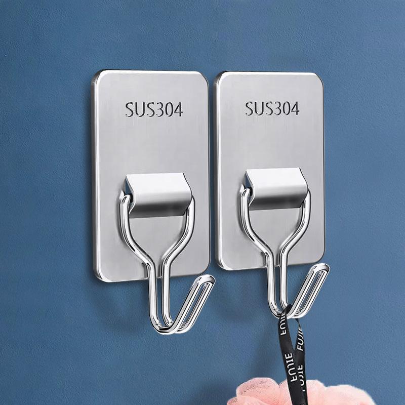 Household Stainless Steel Hook Adhesive-free Holeless Hook for Bathroom and Kitchen Door Rear Wall Towel Hanging Hook