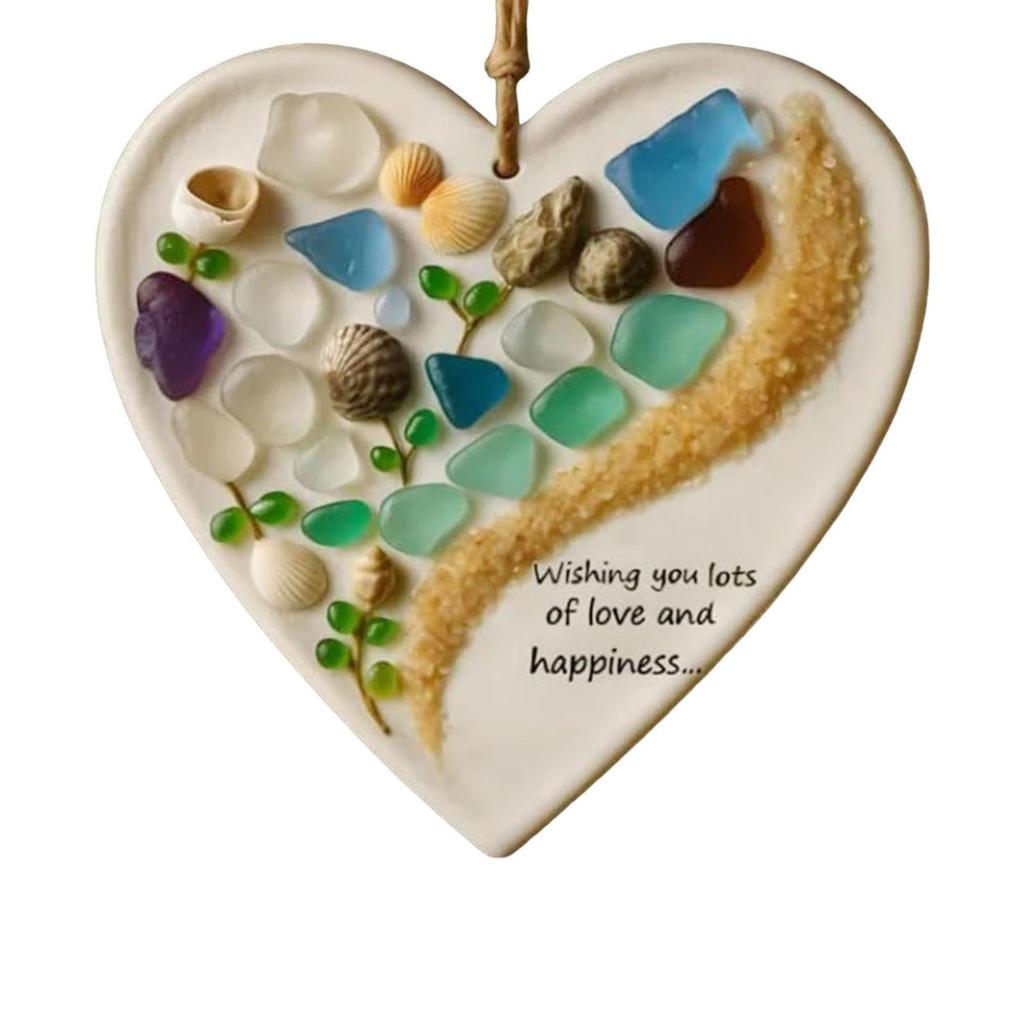 Heart Shaped Sea Ornament, Friendship Hearts Ornament, Friendship Keepsake For Christmas Tree & Ocean Themed Decor