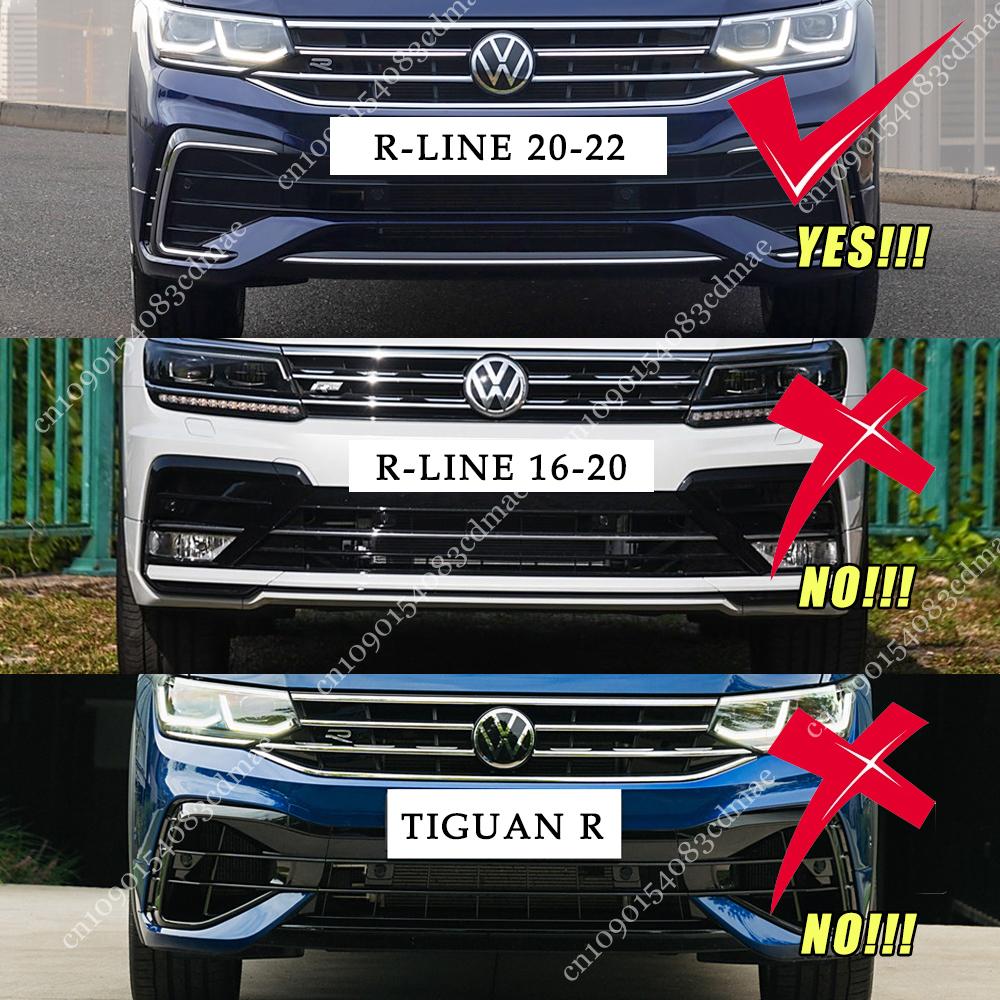For VW Tiguan MK2 R Line Facelift 2020 2021 2022 2023 Car Front Bumper Splitter Lip Spoiler Gloss Black Diffuser Canard Body Kit