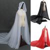 Ghost Cosplay Bride Adult Hooded Cape Cloak Gauze Material Women White Red Black