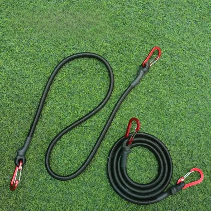Adjustable Elastic Strap Multipurpose Tie Down Utility Rope Pack 8mm Bungee Cord with Hooks for Camping Luggage Bicycle Cargo