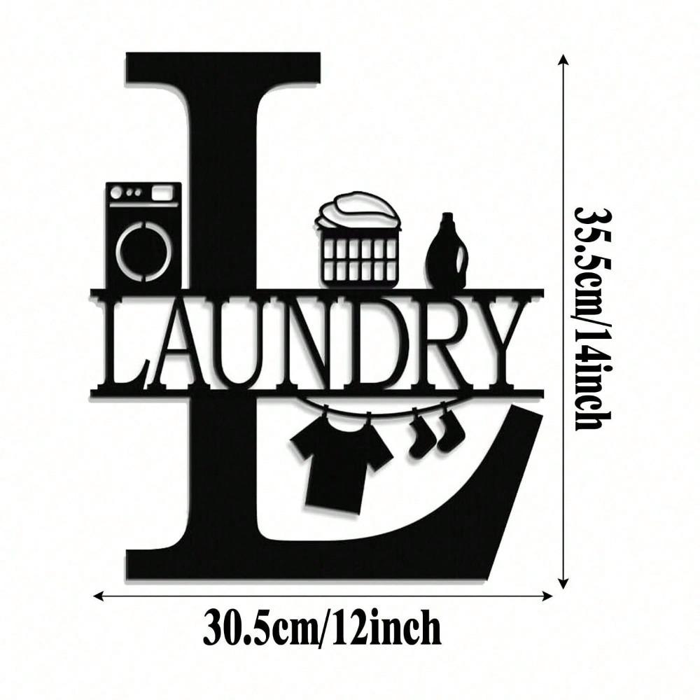 

1 шт. Шикарное черное металлическое настенное искусство в ванной комнате - винтажный декор для прачечной для современного дома, кухни TY7349 разноцветный