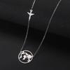 Jeshayuan Hollow World Map Necklace Aircraft And Globe Circle Charm Necklace Birthday Gifts