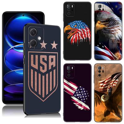 Ameryka USA Flaga Czarny Silikonowy Etui Na Telefon Dla Xiaomi Redmi Note 10 11 11S 12 13 4G 8 9 11T Pro 5G Plus 8T 9S 10S 12S