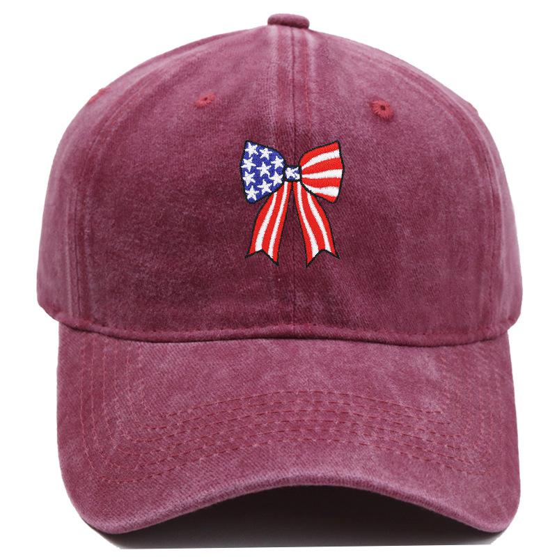 Independence Day Washed Cotton Cap High Quality USA Flag Pattern Embroidery Baseball Cap Men And Women Outdoor Sports Dad Hats