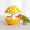 Jijijing Mushroom Bird Feeding Bowl, No Mess Pet Cage Feeder, Covered Food or Water Bowl for Small Animals Budgie Cockatiel Hamster