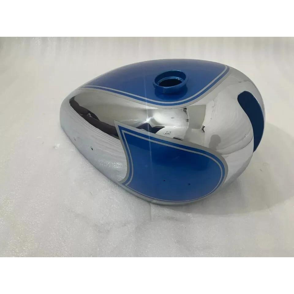 Matchless Ajs Twin G9 G12 Chrome & Blue Painted Steel Petrol Fuel Tank with Cap