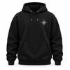 Compass Rose Black Hoodie, Nautical Travel Graphic Pullover