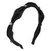 Diamond Encrusted Anti Slip Hairband Handmade Elegant Hair Clip Satin Hairband  For Women