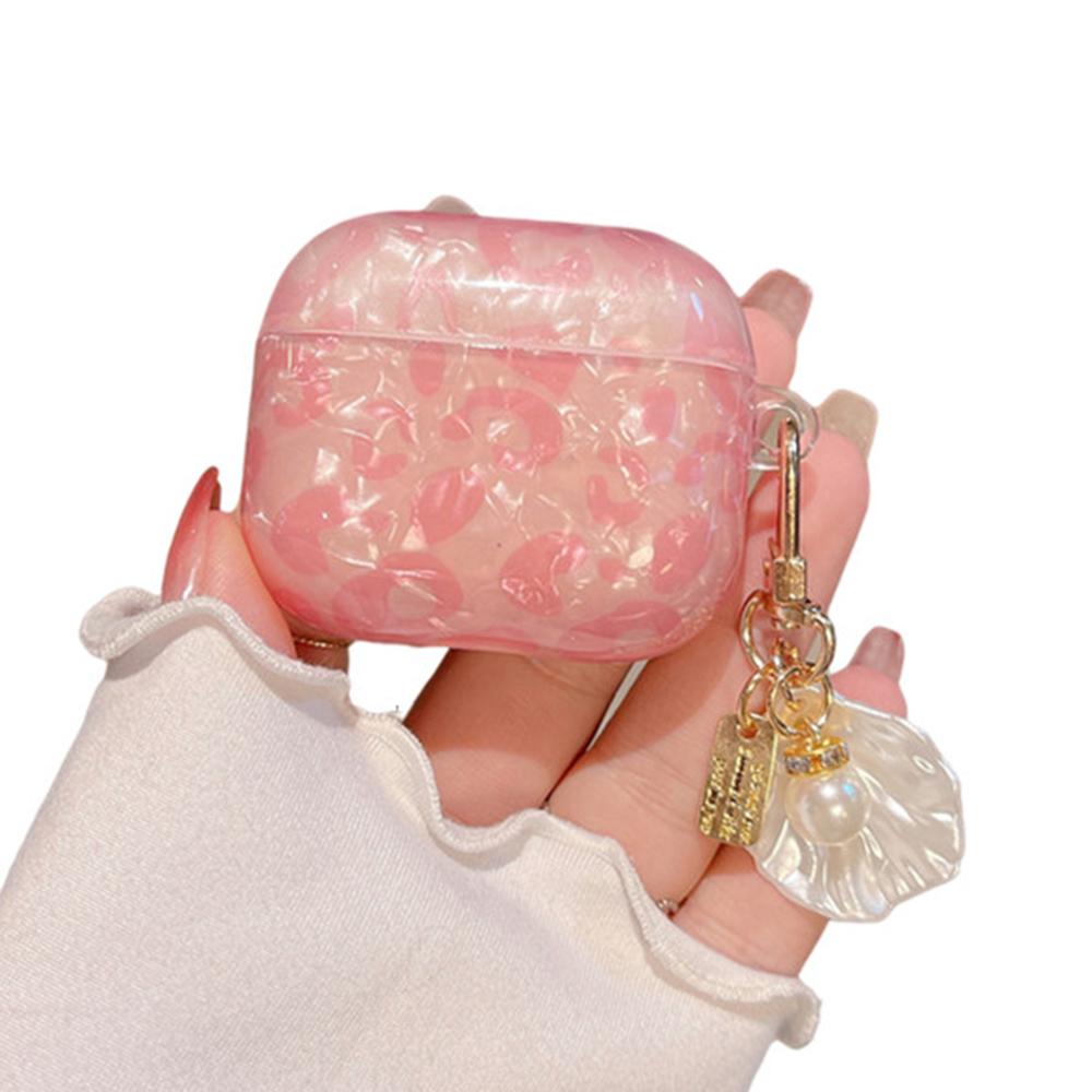 

Чохол для навушників AirPods 4 із візерунком ТПУ з підвіскою-оболонкою Pink