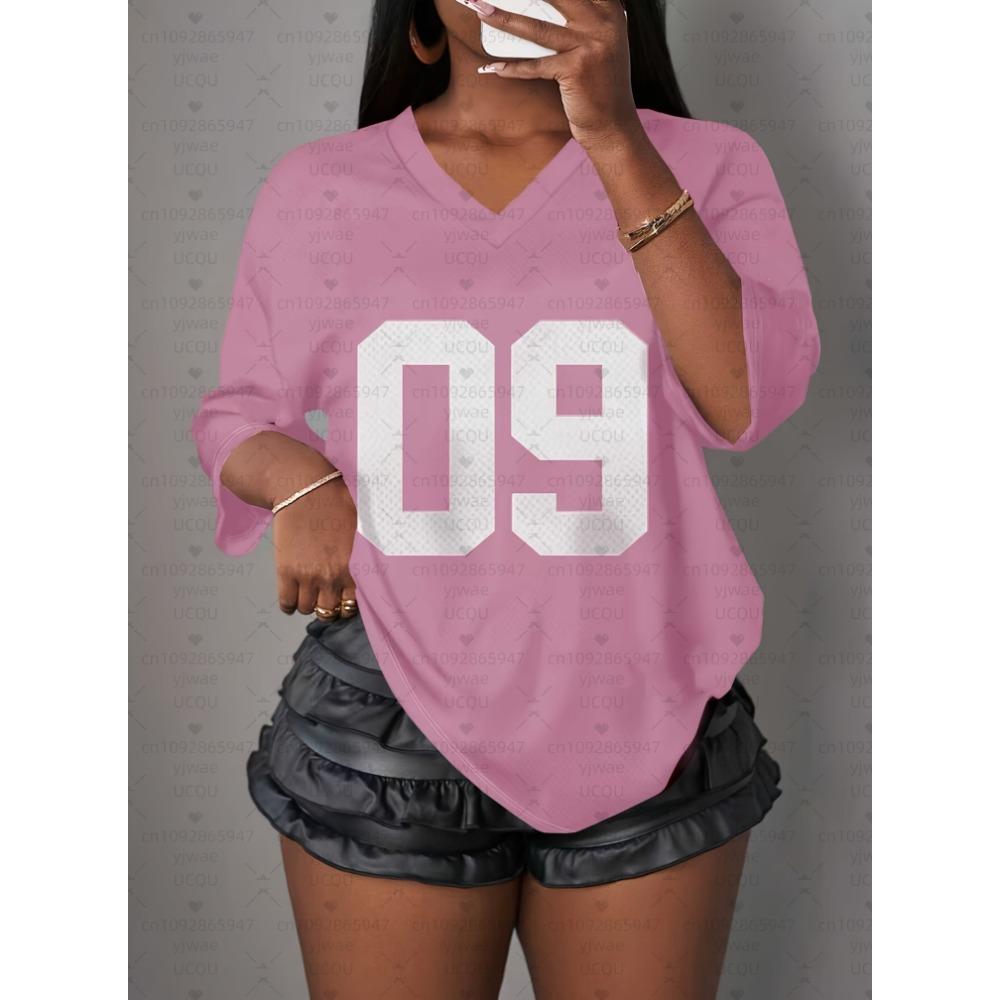 Women's T-shirt Mesh Striped V-neck T-shirt Summer Harajuku Trendy Short Sleeve Street Top