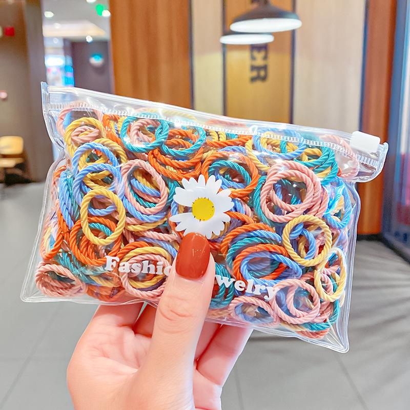 100 Buc/Pungă Elastice de Păr Simple Practice Mici Fete Copii Accesorii Inel Coadă de Cal Bentiță