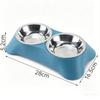 Durable Pet Stainless Steel Double Bowl Rust Resistant Cat Dog Food Water Dish for Small Medium Pets Home Use