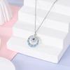 S925 Silber Halskette Für Frauen Blauer Kristall Muschel Perlen Anhänger Feiner Schmuck Geschenk Jahrestag Geburtstag All-Match