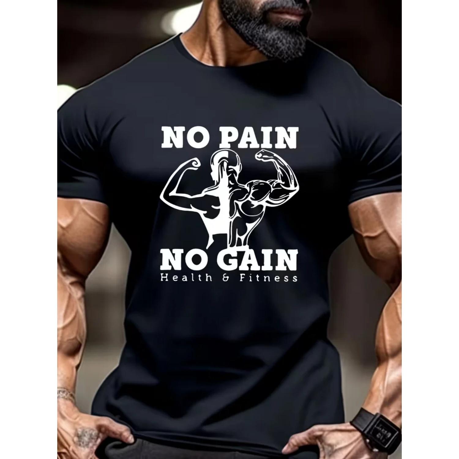 Muscle Man Cotton TShirt Athletic Streetwear Black Men Fitness Gym Workout Muscle S чёрный