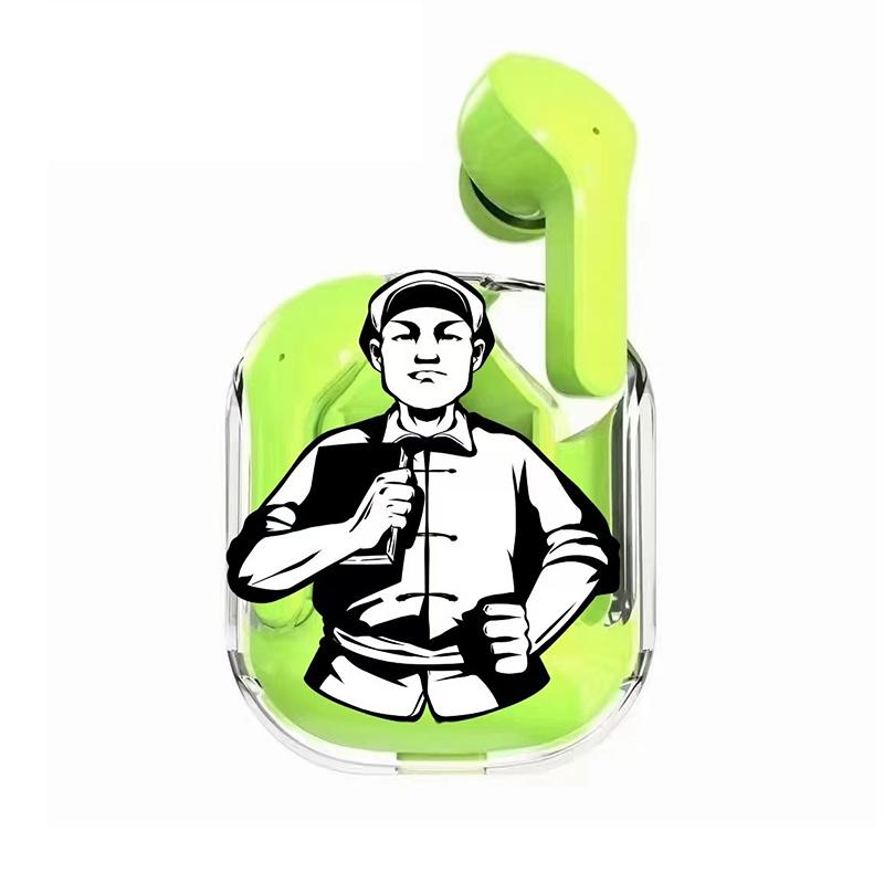 

Transparent Digital Xt16 Bluetooth Earphones With Wireless Dual Sided Stereo In Ear Design And Ultra Long Battery Life зелёный