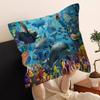 Ocean World Shark Area Pillow Covers Cartoon Sofa Decorative Home Double-Sided Printing Short Plush Cute Cushion Cover