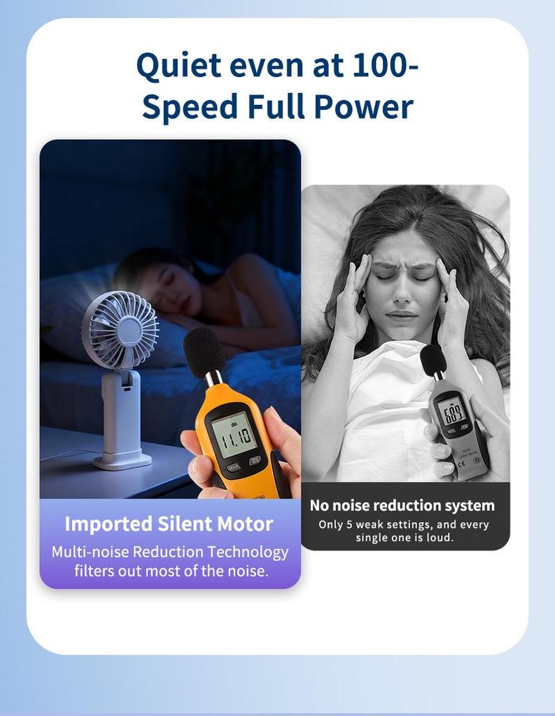 Portable Mini Foldable Desktop Fan: Rechargeable via TYPE-C, Comes with Lanyard, Customizable LOGO