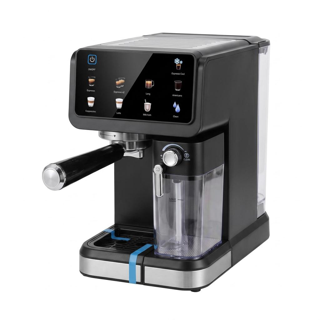 Italian Semi-Automatic Espresso Machine - 20 Bar Pressure with Milk Frother, Compact for Household Use