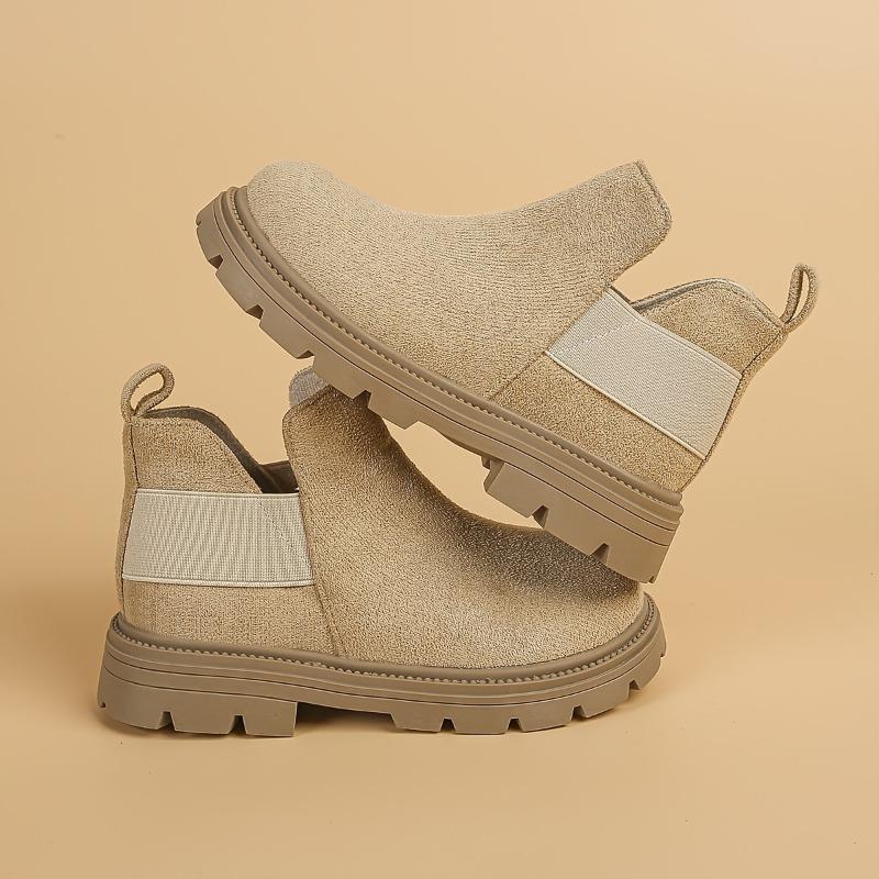 Girls Mid Calf Boots Comfortable Slip on Casual Walking Shoes Lightweight Flat Sole Indoor Outdoor Daily Activities Parties Fall Winter