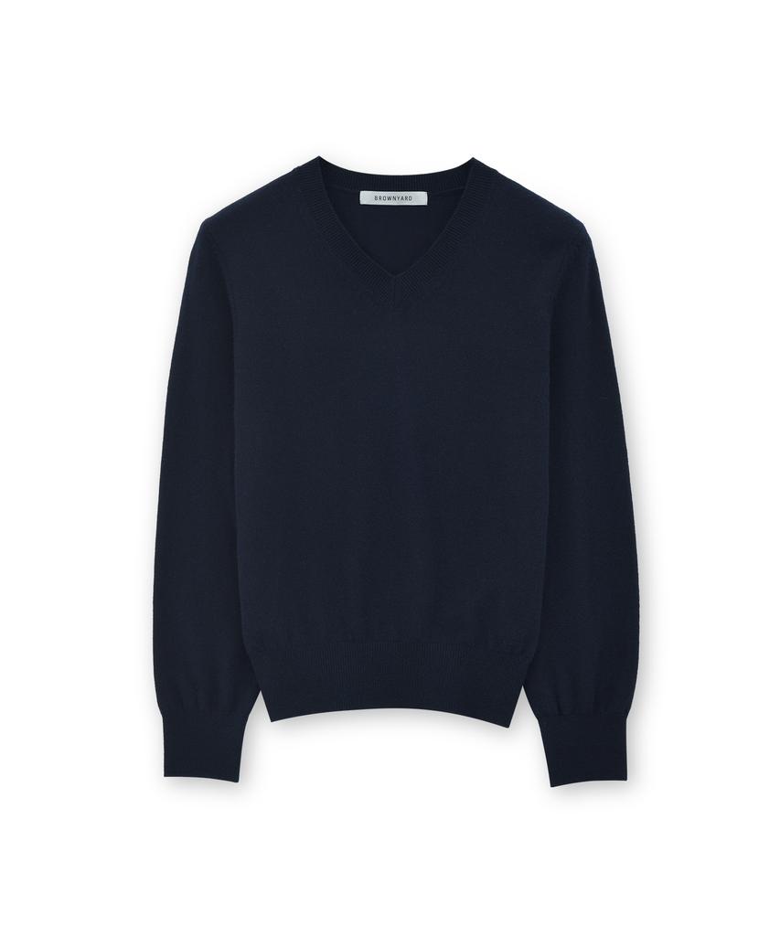 Beulaunyadeu W Extra Super Fine V-Neck Knit, Dark Navy