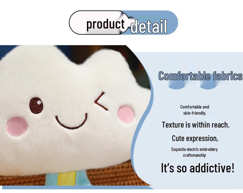 Adorable Weather Forecast Plush Doll Pendant - Sun, Rain, Cloud, Raindrop Pillow for Girls