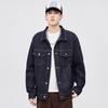 Herren Retro Revers Raw Denim Arbeitsjacke