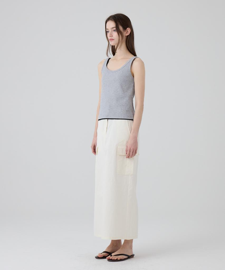 DANGLEDROP Dgdp Square Logo Sleeveless T-Shirt_Melange Gray