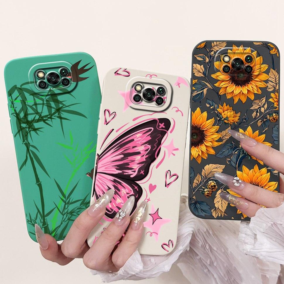 Phone Case For Xiaomi Poco X3 Pro Cases Simple Pattern Shockproof Back Cover Soft TPU For Xiaomi Poco X3 PocoX3 NFC Case Bumper