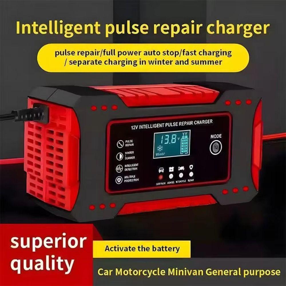 Intelligent Charging Motorcycle Battery Charger 12V 6A Battery Repair Charger  Vehicle Repair