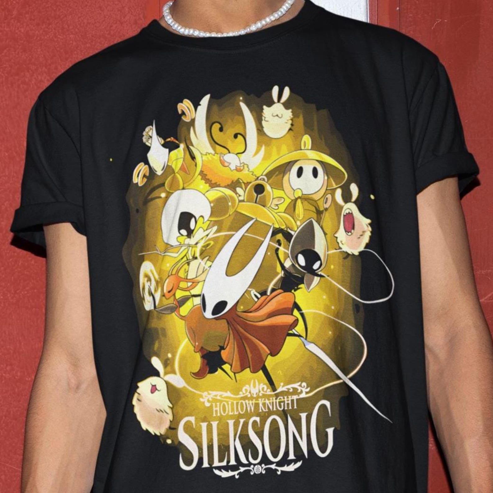 Knight & Ghost Tee, Hollow Kingdom Game Shirt, Indie Adventure T-Shirt 4XL
