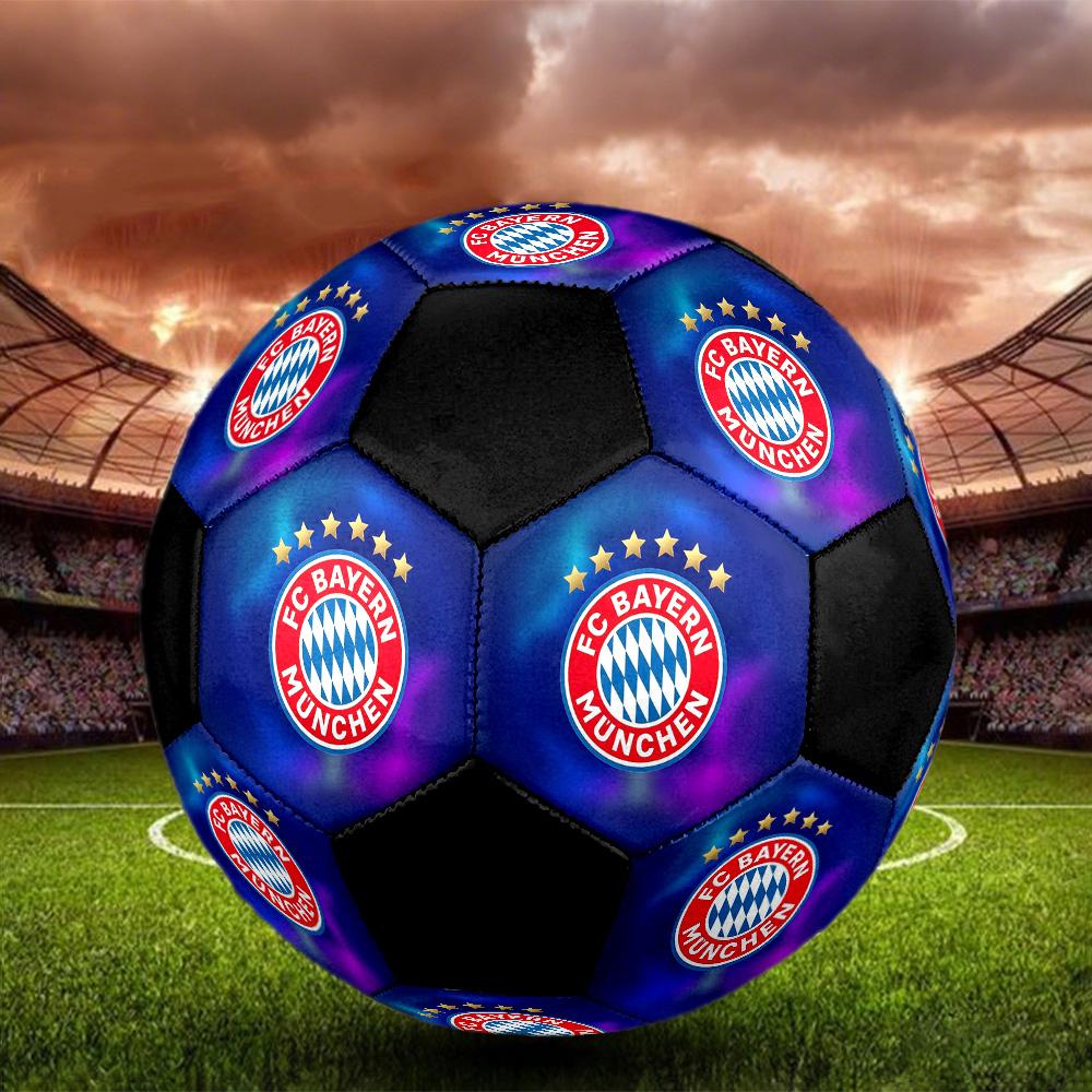 Balón de Fútbol FC Bayern München Colorido Para Todas las Edades Cosido a Máquina PVC Listo para Competición Duradero Alto Rebote. TAMAÑO5