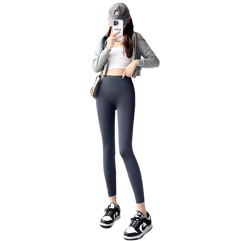 2025 Women's High Waist Black Shark Yoga Leggings - Hip Lift & Ab Control for Spring/Autumn