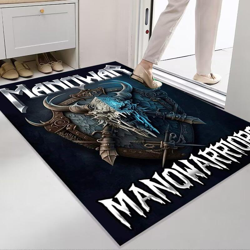Manowar: Alfombra Power Glory Adecuada para todas las estaciones Decoración del hogar Arte para la habitación Felpudo