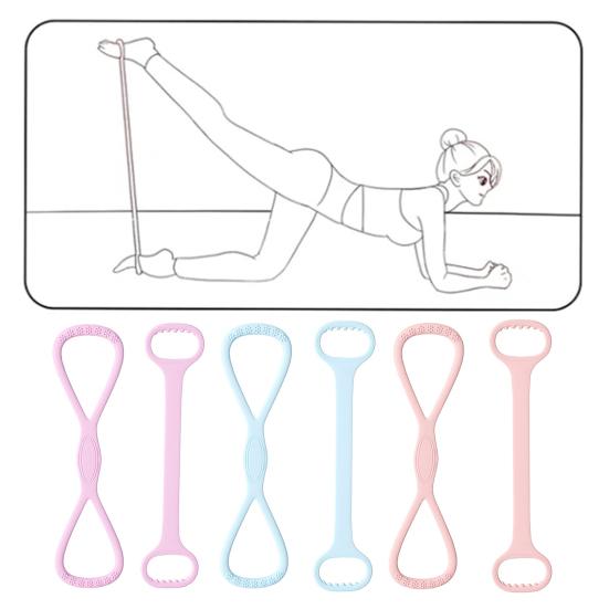 Figure 8 Fitness Resistance Band Anti-slip Silicone 25/35Lbs Men Women Arm Shoulder Stretch Strength Training Exercise Elastic Strap Tension Rope