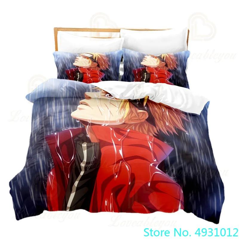 Kids Uzumaki Naruto Uchiha Sasuke Bedding Set Duvet Cover Quilt Cover Pillowcase Double King Size Bedroom Bed Cover Decoration