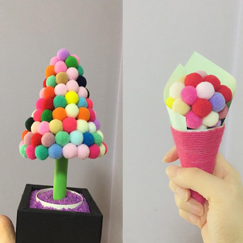20g/Pack Assorted Color Fluffy Soft Pompom Ball 8/10/15/20/25/30mm Size Available Plush Balls Handmade Craft Material Supply ZYF