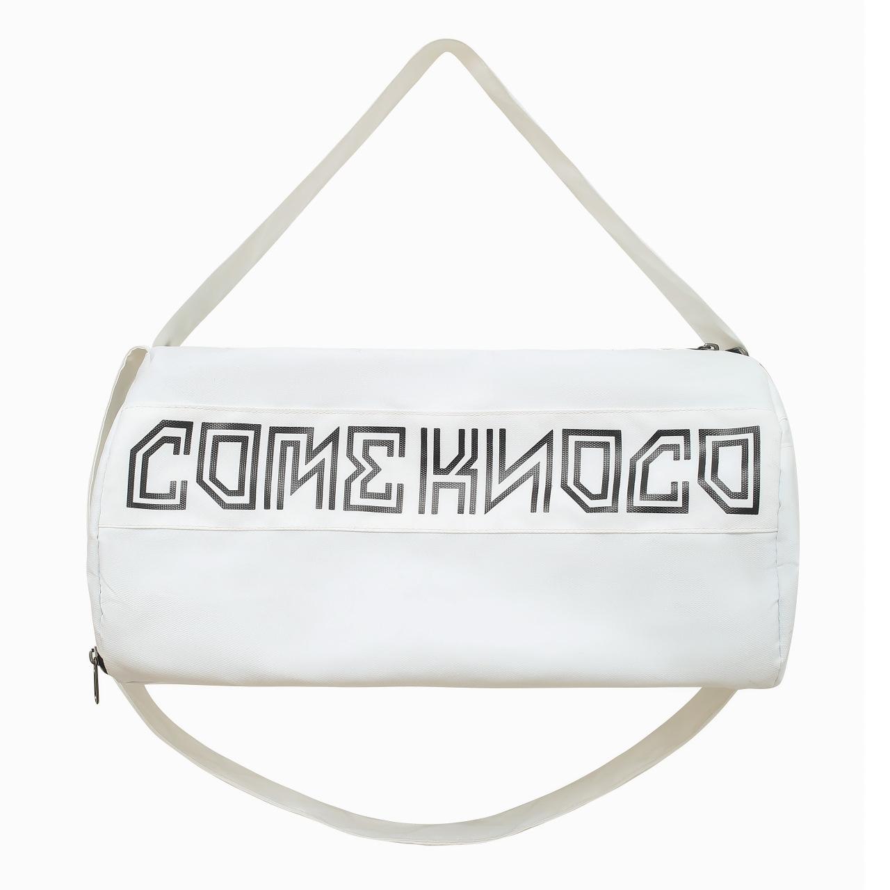 

Цилиндрическая форма большой вместимости из ткани Оксфорд Спортивная и фитнес-сумка Многофункциональная водонепроницаемая дорожная сумка для хранения 40*14*29cm белый