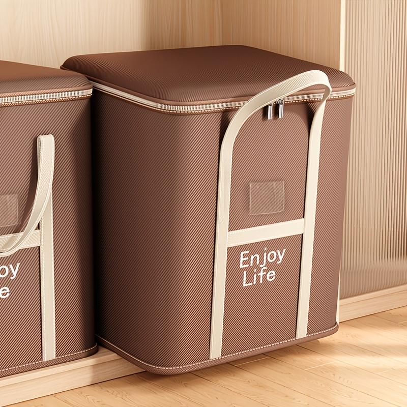 Household Large Capacity Clothing Storage Box, Double Zipper Sealed Quilt Organizing Bag, Foldable Design with Handle