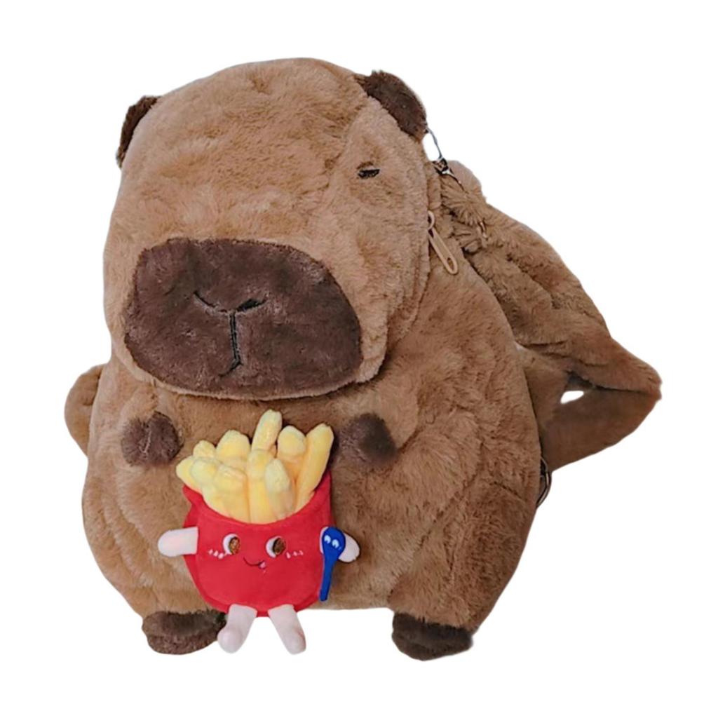 Plush Capybara Backpack Shoulder Bag for Birthday Gift Street Kids Adults