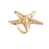 Gold-plated open ring European and American jewelry jewelry seaside conch starfish design exaggerated ring woman