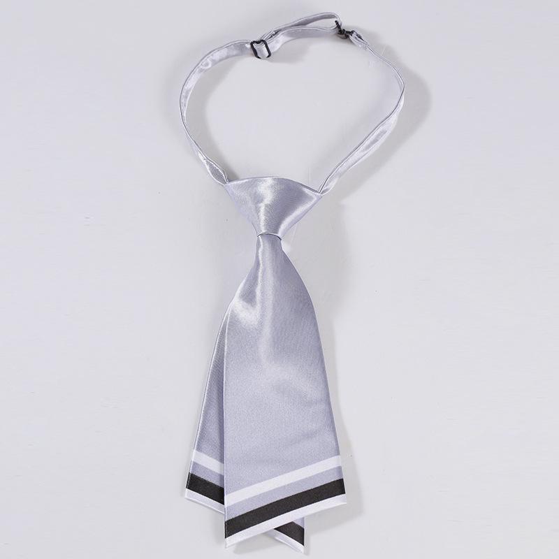 Women's Korean Style Shiny Bow Tie - Knife-Shaped Flat-End Short Tie for Professional Campus Wear