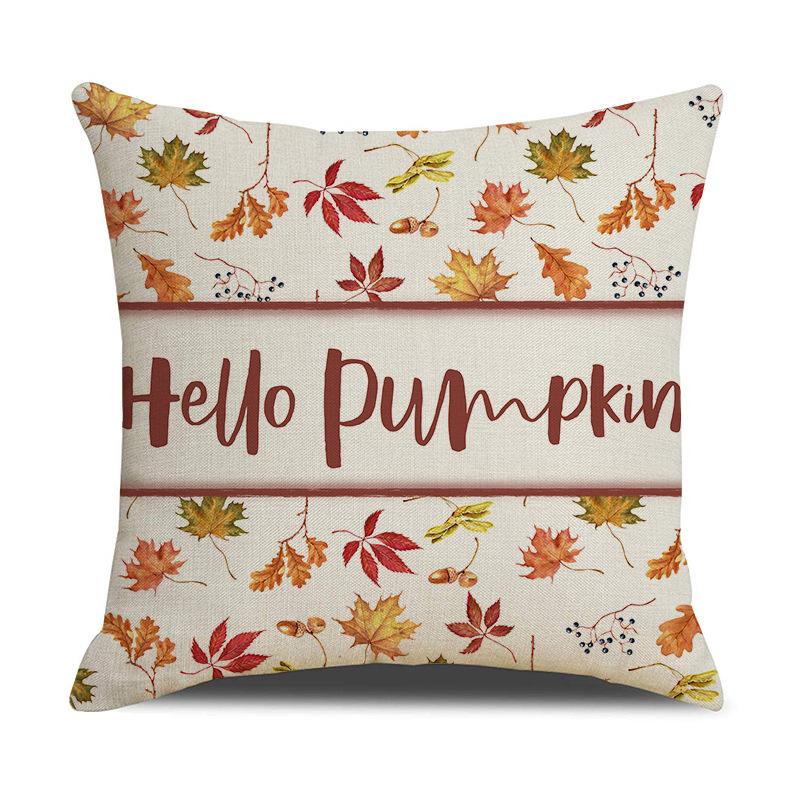 Pillow Cover Autumn Maple Leaf Linen Print Home Living Room Decoration Pillow Cover Bedroom Cushion Cover