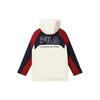 Fila Letter Splicing Zipper Hooded Down Jacket Men Outerwear Fresh-Milk-White F11M349901F-IV