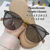 New Trendy Photochromic Myopia Glasses Luxury Designer Anti Blue Light Eyeglasses Women Men Color Changing Minus Sight Glasses