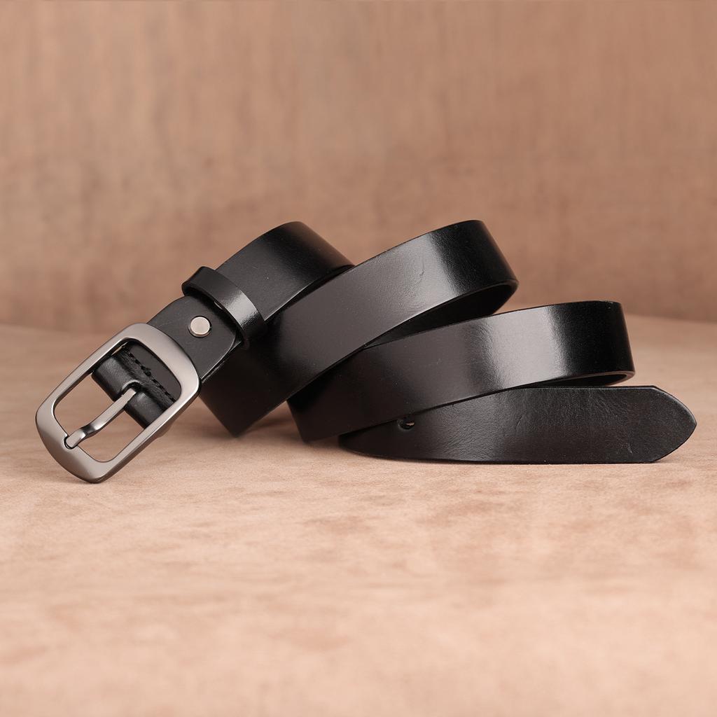 First Layer Cowhide Belt, Genuine Leather, Retro Versatile Tree Paste Leather Pin Buckle, Retro Belt, Young And Middle-Aged Belt Men