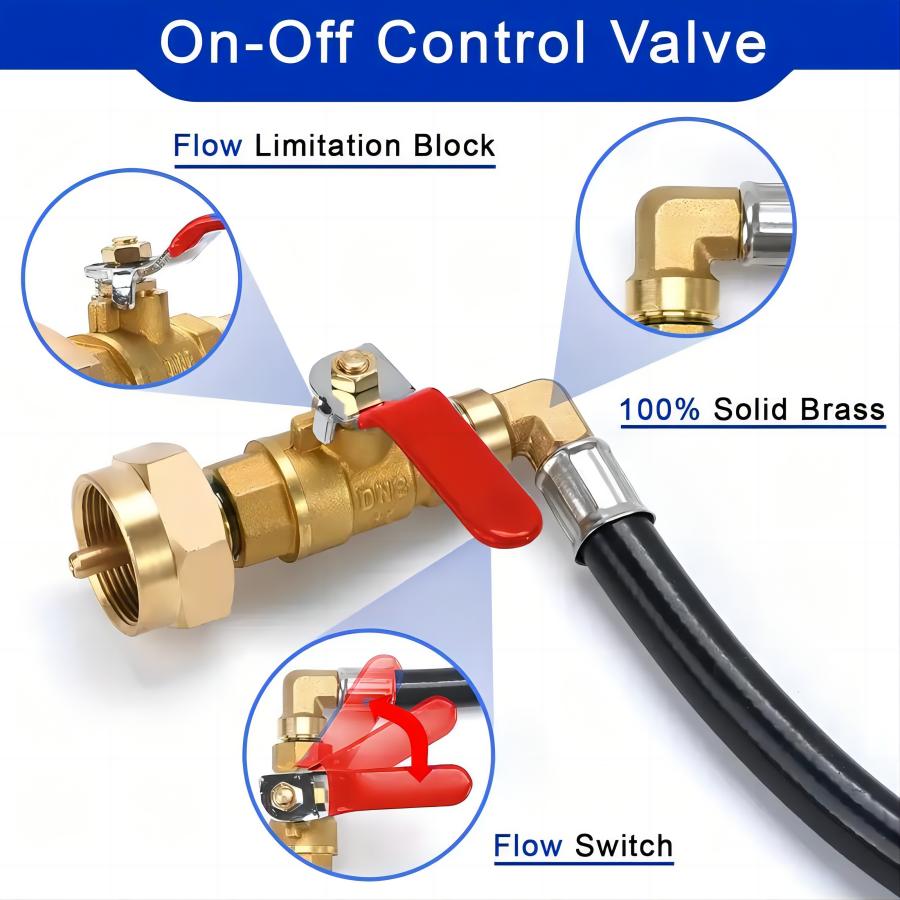 Propane Tank Refill Adapter Kit 3Ft Hose With Safety Shutoff Valve Fill 1Lb Bottles From 20Lb Kitchen Accessaries